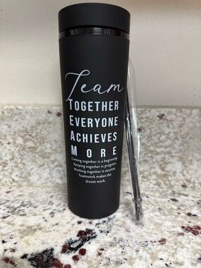 Motivational Matte Black Travel Tumbler with Typography